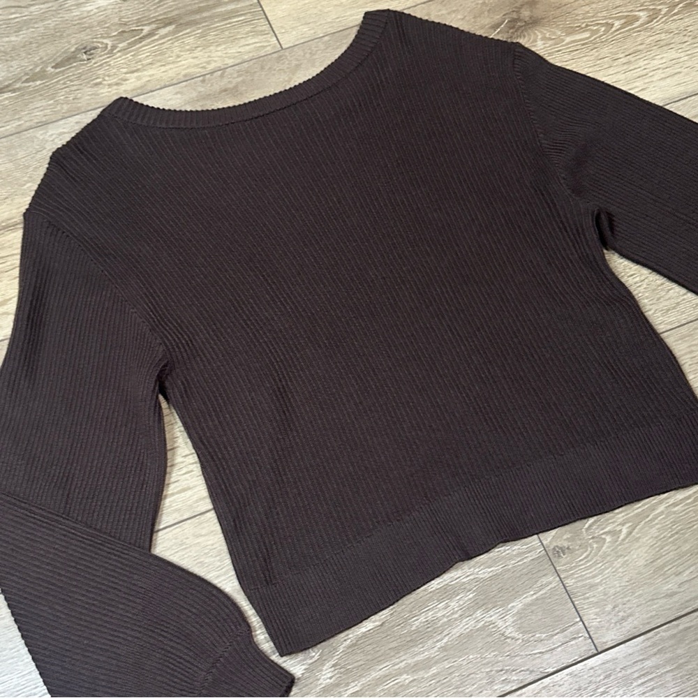 NWOT Lululemon Reversible Crossover Sweater In Espresso - Picture 8 of 16
